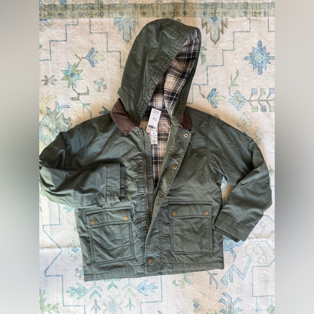 Abercrombie Kids Green Hooded Raincoat